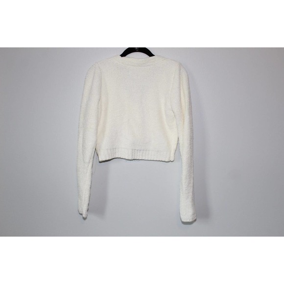 NWT Urban Outfitters Dina Crop Cardigan Ivory Chenille Size Medium H14089 - Picture 11 of 16